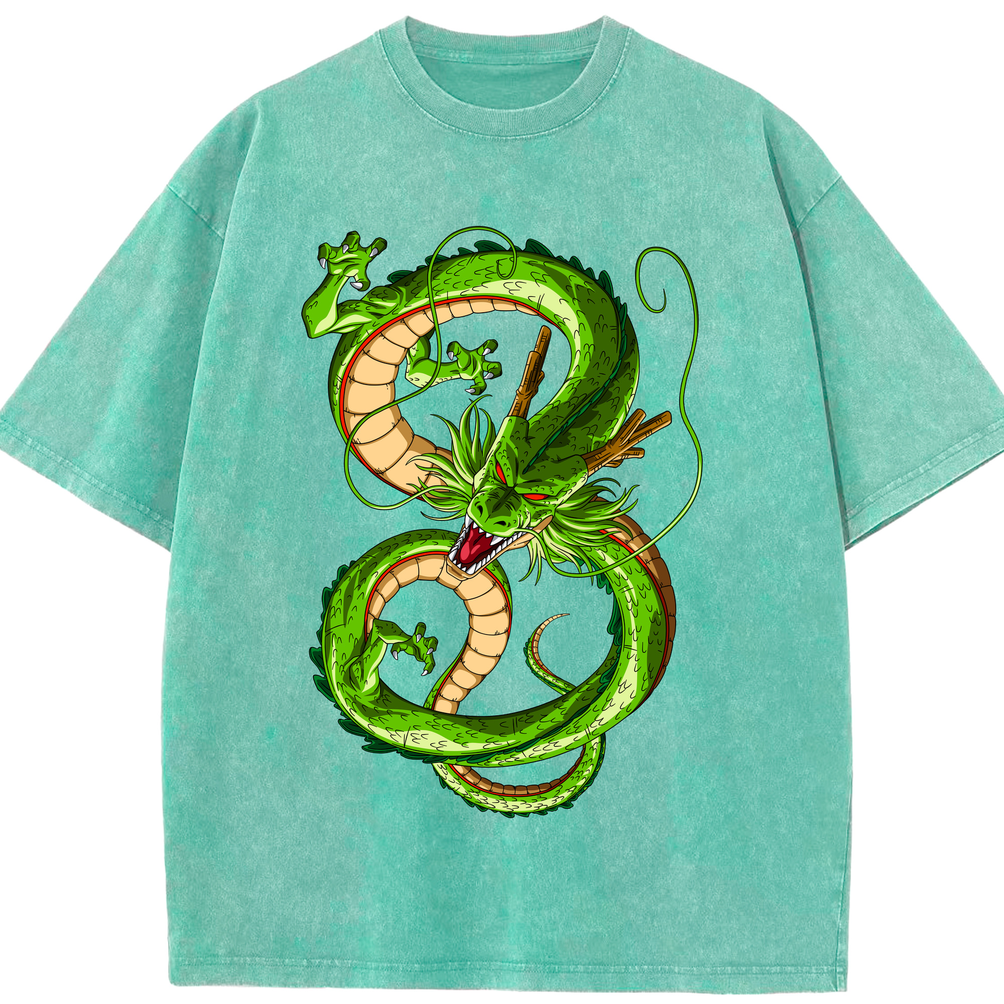 （画像用） ドラゴンボール 神龍 シェンロン DRAGON BALL Shenron 綿100% ヴィンテージ風 半袖Tシャツ（フロントプリント）